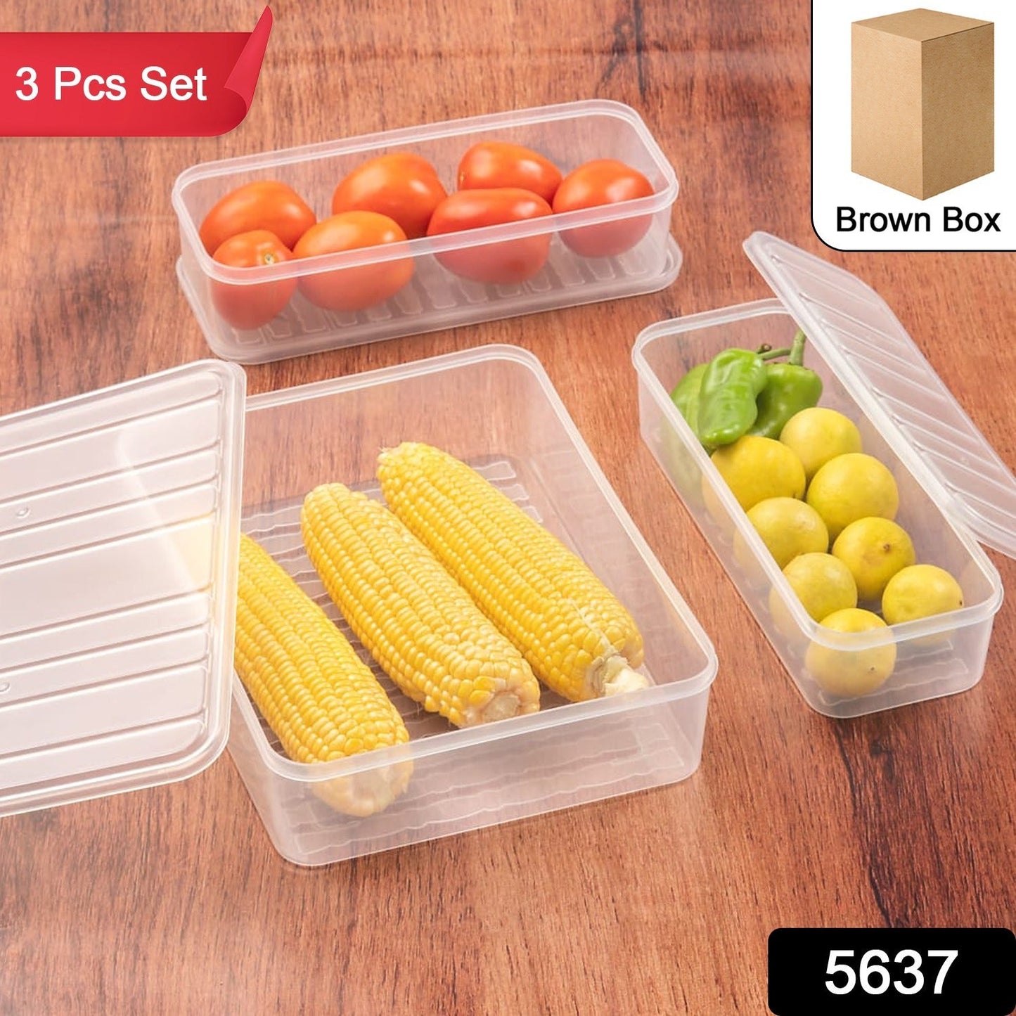 Plastic Food Storage Container for Fridge, fridge storage boxes with Lid Stackable Fridge Storage Containers freeze organizer items and storage, vegetable storage box for fridge, (3 Pcs set) - Springkart 