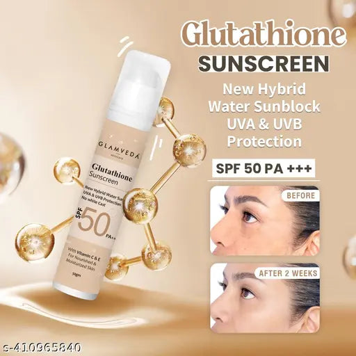 Glamveda Glutathione & Vitamin C Sunscreen SPF 50 Pa+++ 50gm - Springkart 