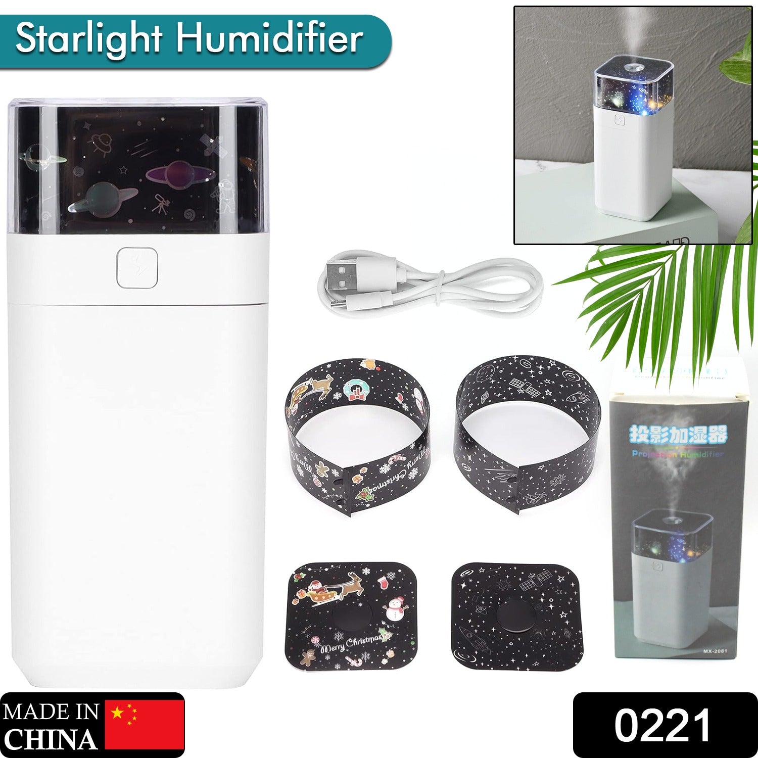Star Night Light Projector Humidifier (300ml): Ultrasonic, LED Night Light, Kids Room - Springkart 