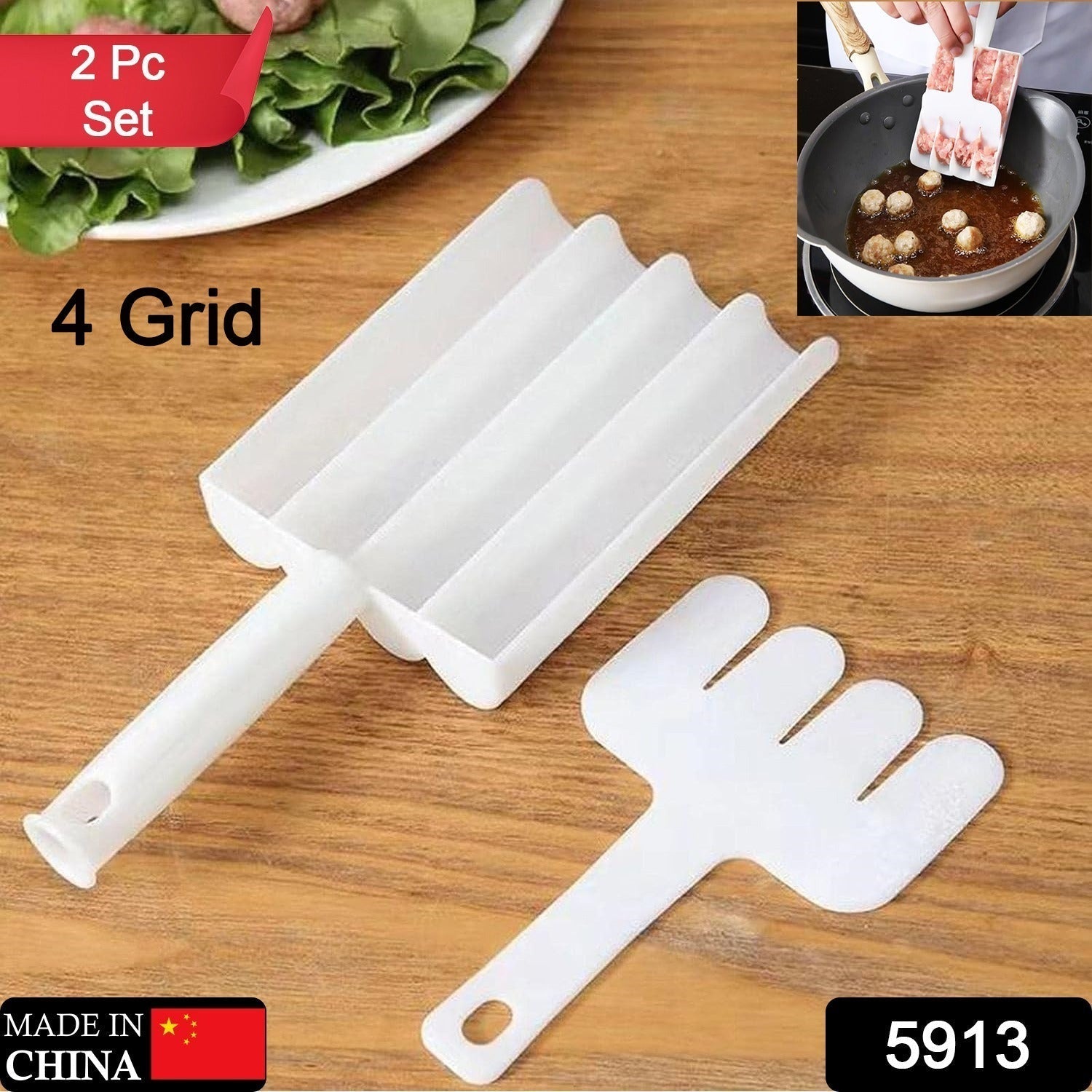 Small Multifunction Fritters Maker - Creative Fritters Scoop Multi-Function Ball Maker | Portable Maker for Making Cake Balls, Ice Cream Spoon, Doughnut, Hand Cutting Scoop(2pc Set) - Springkart 