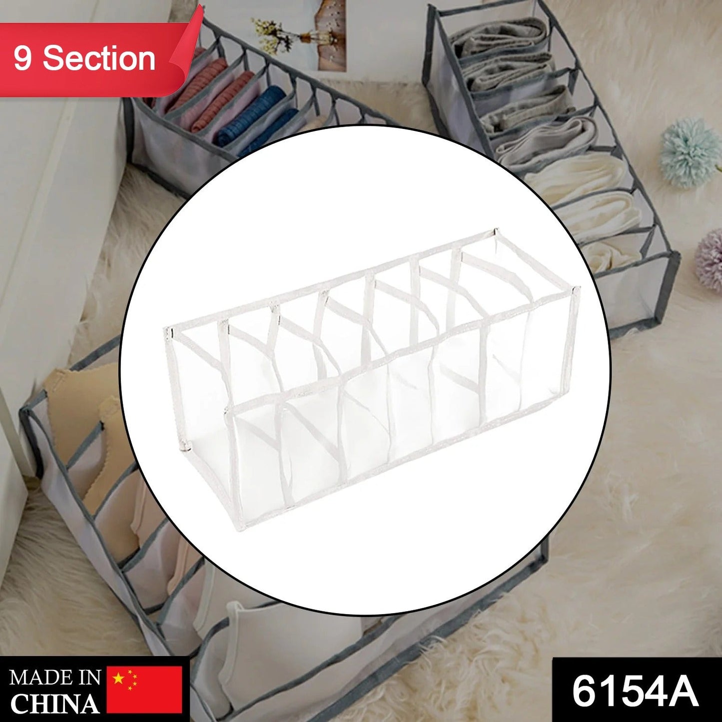 LAUNDRY 9 SECTION BAG WIDELY USED FOR STORING AND MANAGING LAUNDRY CLOTHS AND STUFFS ETC. - Springkart 