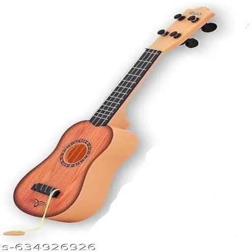 Olifin Light Golden Wooden Colour 4-String Acoustic Guitar Musical Instrument Learning Toy for Kids Mini Guitar Toy(17 Inches)