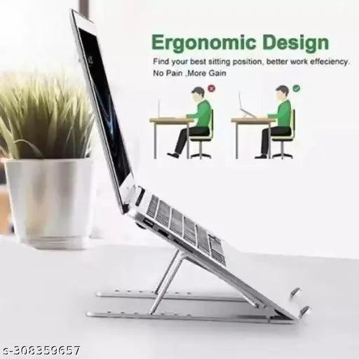 Aluminum Tabletop Laptop Stand Ergonomic Foldable Portable Laptop Stand (Sliver)