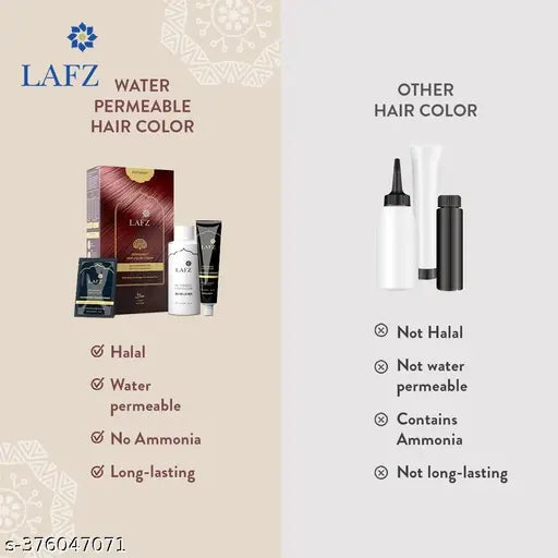 LAFZ Halal Permanent Hair Color | No Ammonia Formula infused with Coffee & Argan oil | 100% Gray Coverage | Long lasting Colour | Smoothness & Shine | For Women & Men | Burgundy, Pack of 2