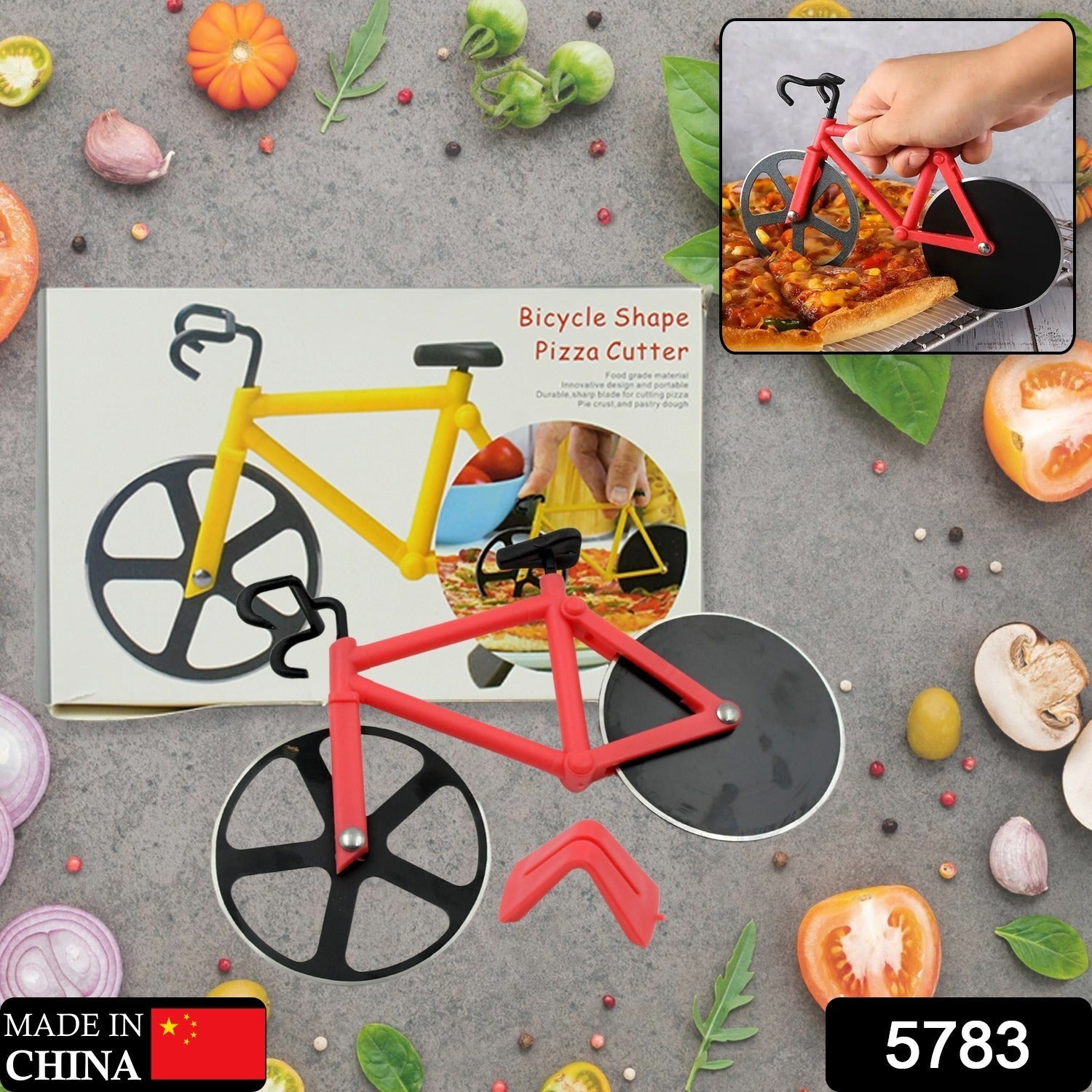 Bicycle Pizza Cutter (1 Pc): Stainless Steel, Unbreakable Handle - Springkart 