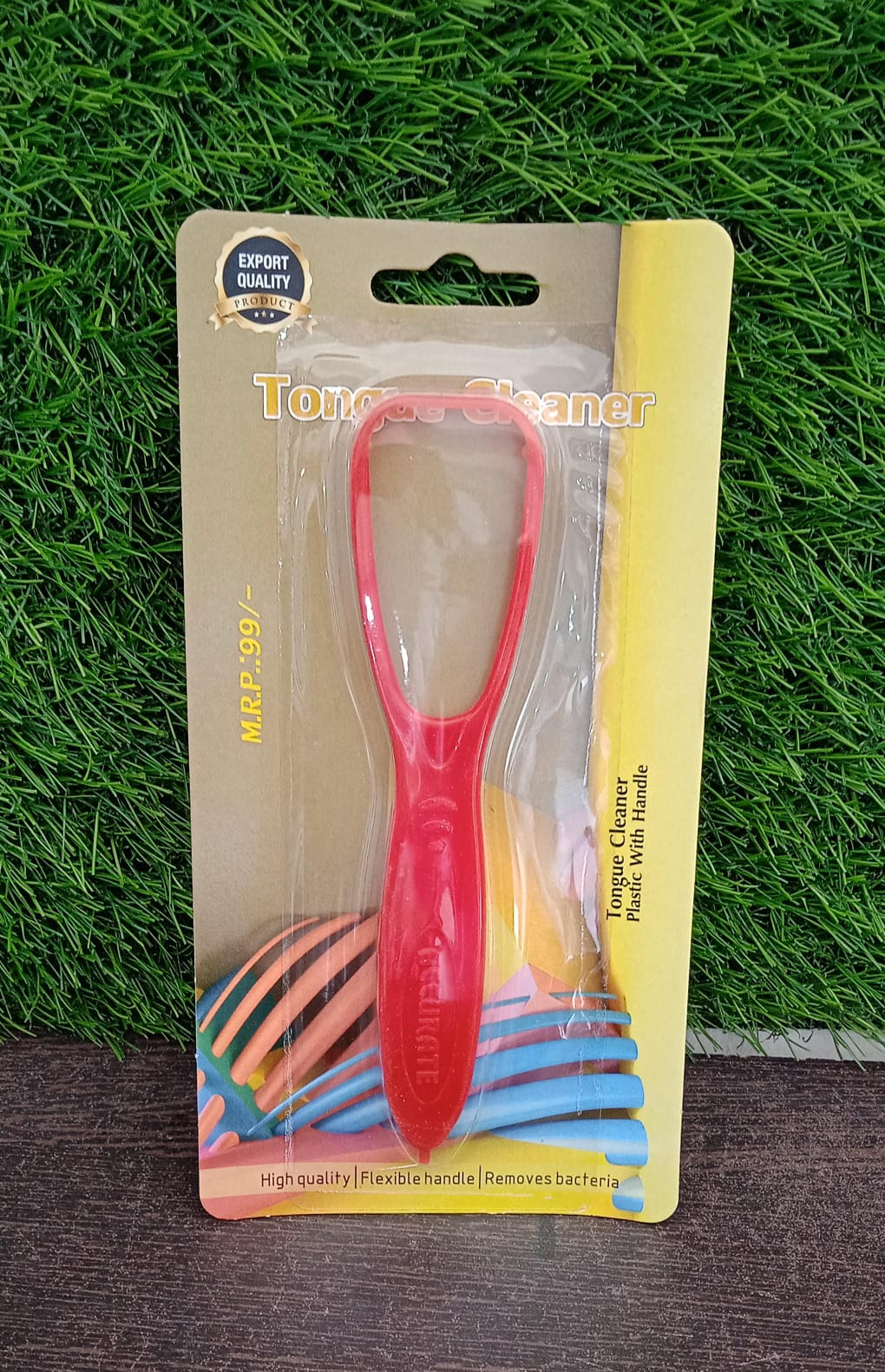 Plastic Tongue Cleaner For Kids & Adults | Tongue Scraper For Bad Breath, Maintain Oral Hygiene for Daily Use | for Fresh Breath & Bacteria Removal | Improved Taste Plastic With Handle Tongue Cleaner (1 Pc ) - Springkart 