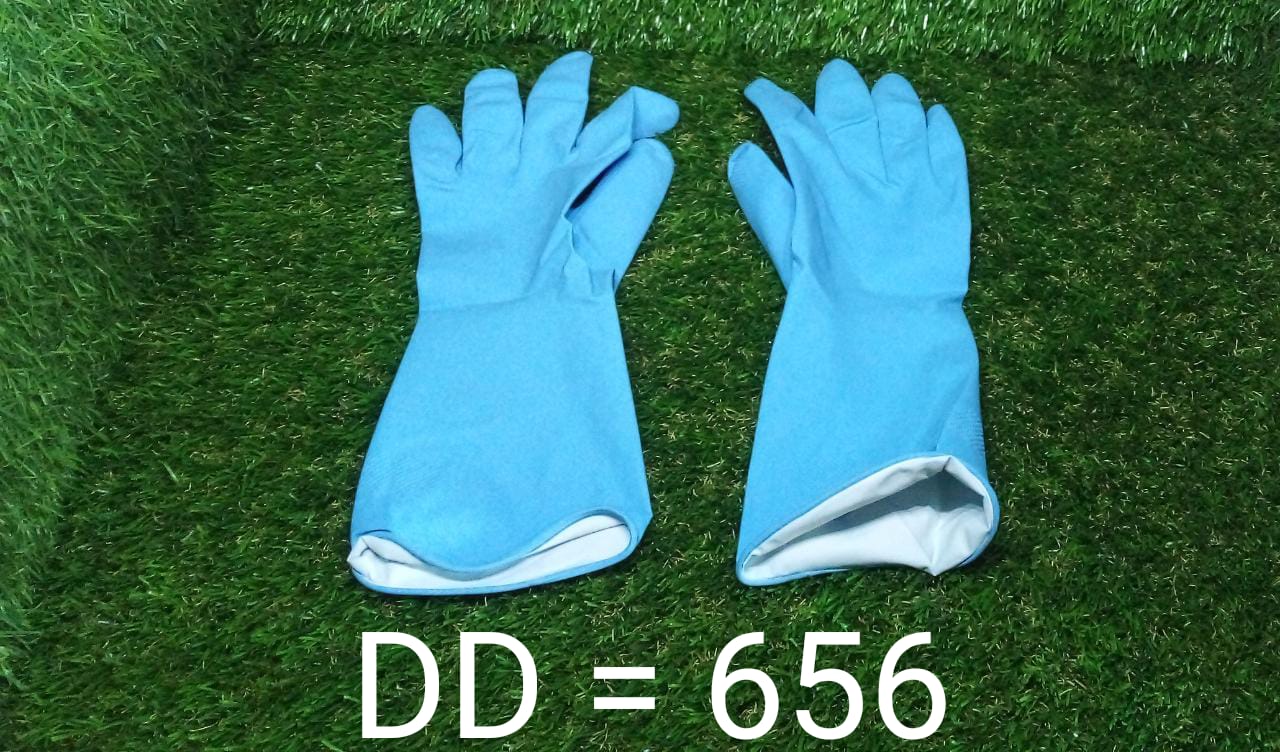 Cut Glove Reusable Rubber Hand Gloves (Blue) - 1 pc - Springkart 