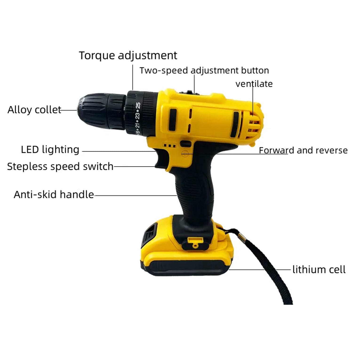 24 V Lithium Double Battery Cordless Drill Set (29 Pcs Set) - Springkart 