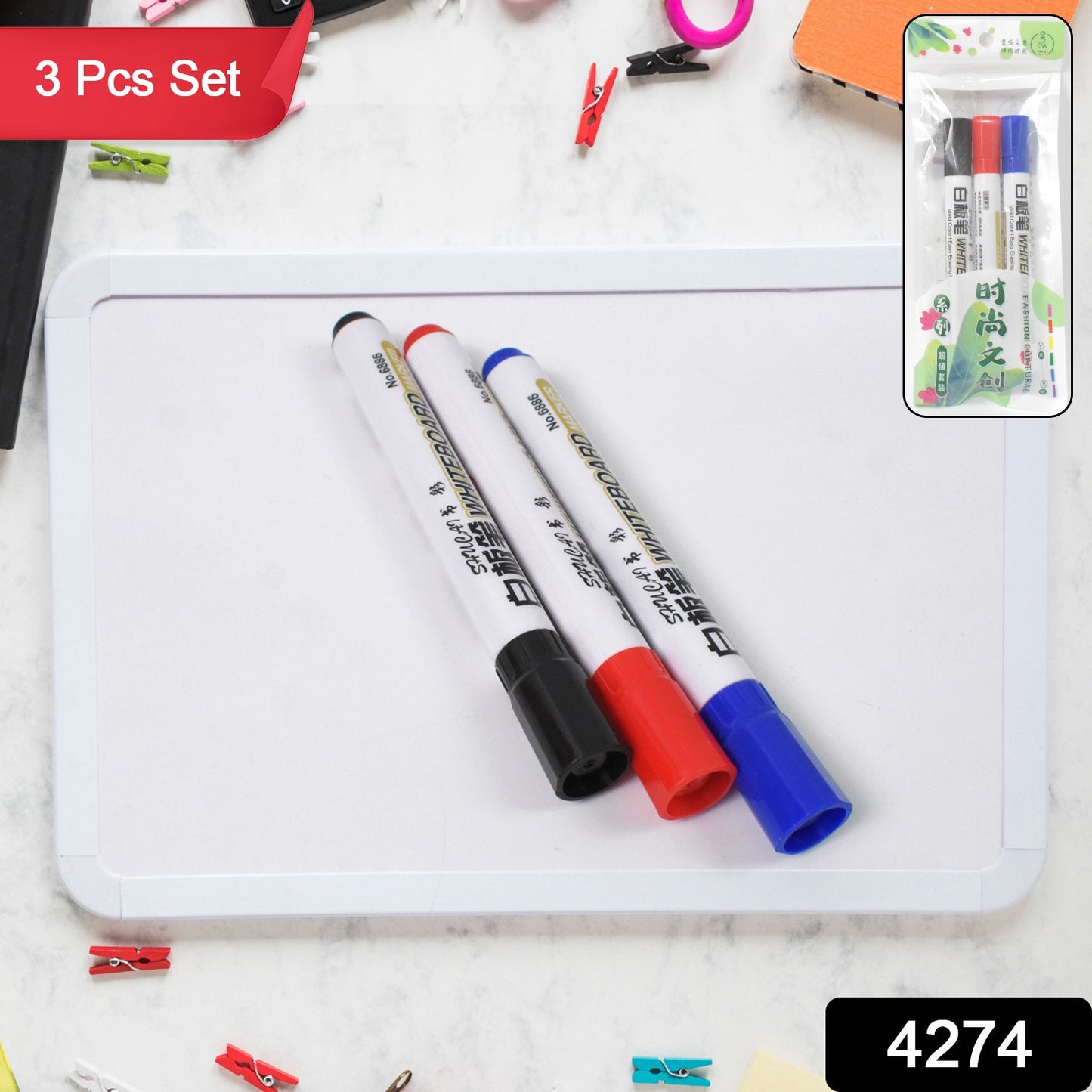 Mix Color Marker Pen Used In All Kinds Of School College (3 Pcs Set) - Springkart 