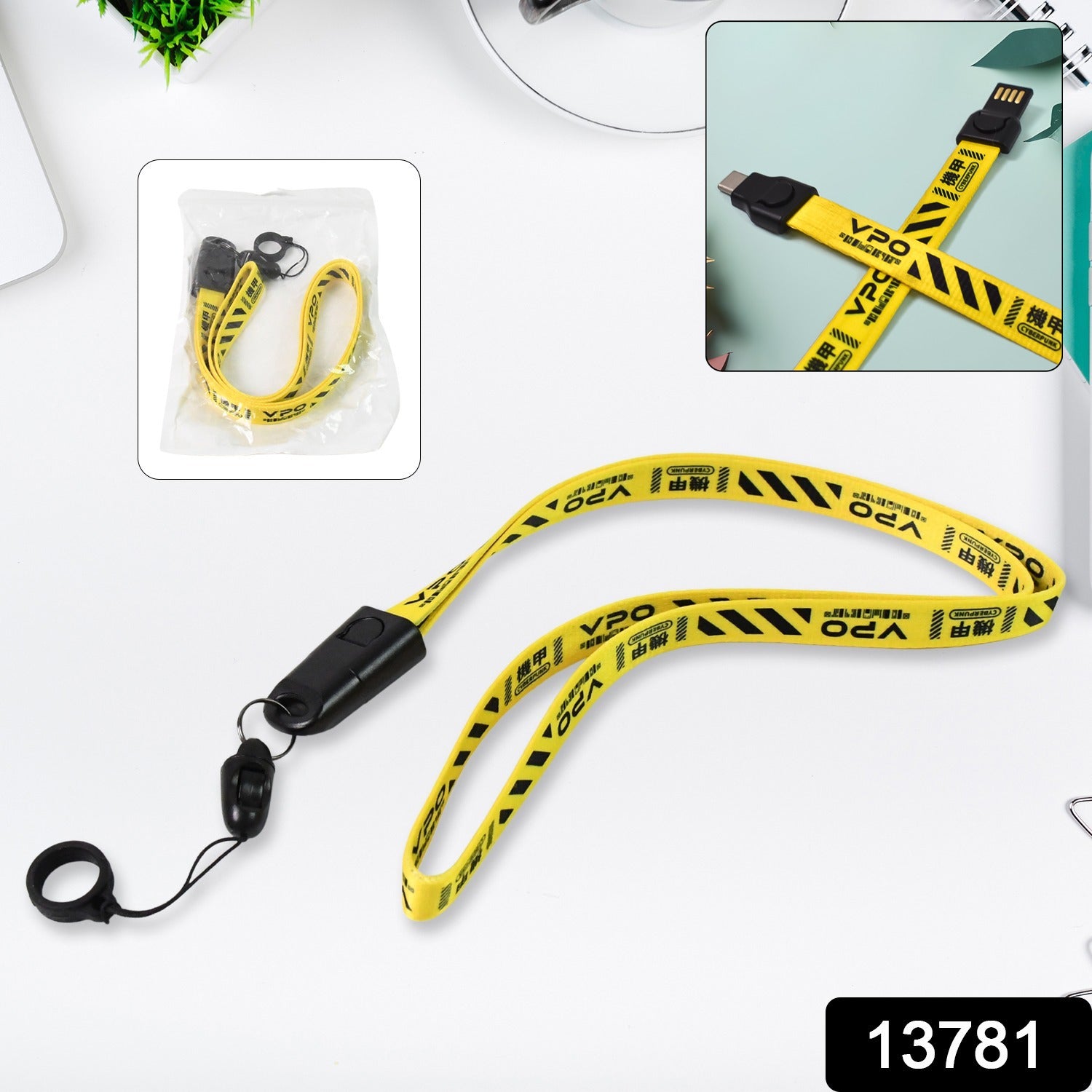 2 In 1 Lanyard Strap Usb Charging Cable (1 Pc) - Springkart 