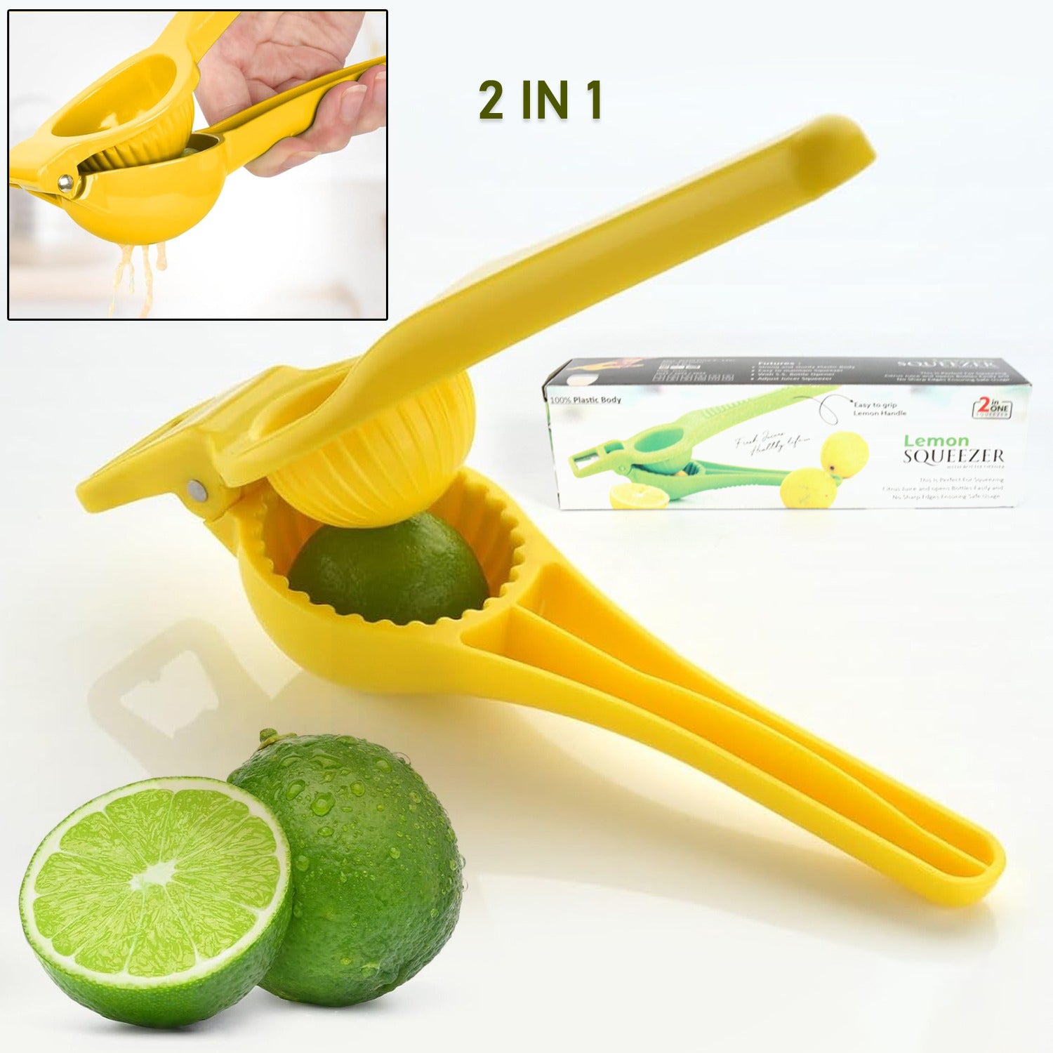 2176 Kitchen 2 In 1 Unbreakable Lemon Squeezer And Bottle Opener (1 Pc) - Springkart 