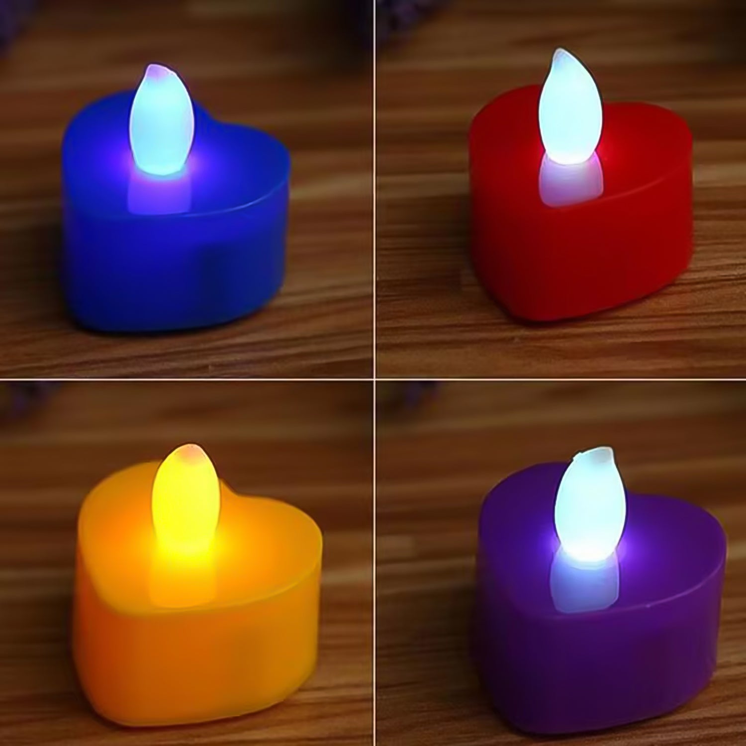 Led Tealights Smokeless Plastic Decorative Candles (Pack Of 6 Multicolor) - Springkart 