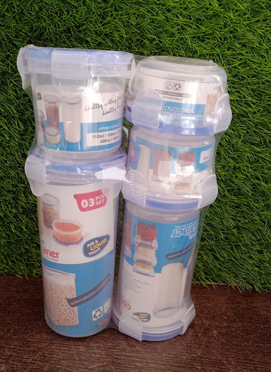 Plastic Liquid Round Airtight Food Storage Container with Leak Proof Locking Lid - Springkart 