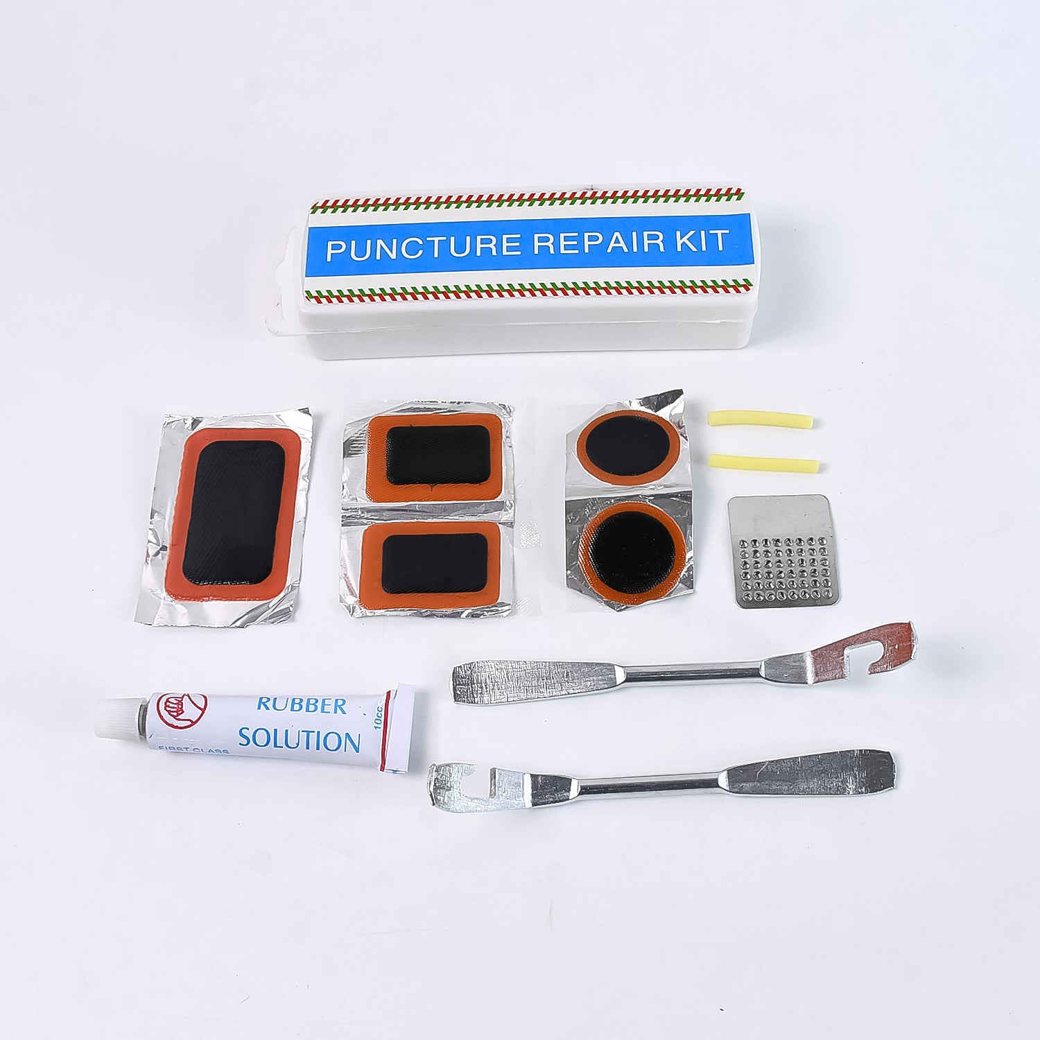 Bicycle Tire Repair Kit Puncture Repair Set With Adhesive Portable Tools - Springkart 
