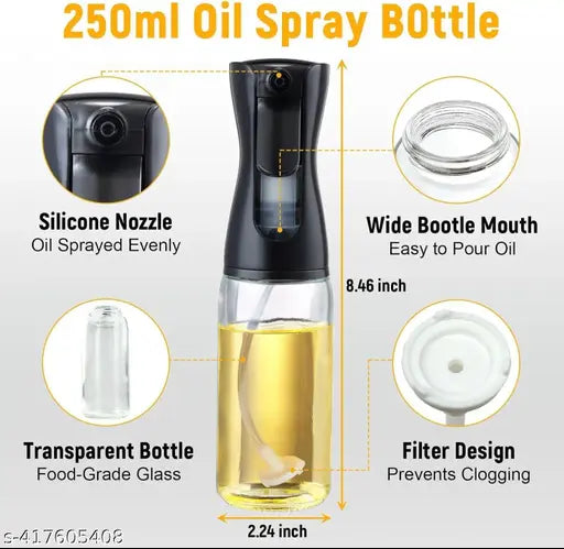 Advanced 200ml Glass Bottle Oil Sprayer for Cooking, Salads, BBQs, Baking, Frying and Air Fryer.
