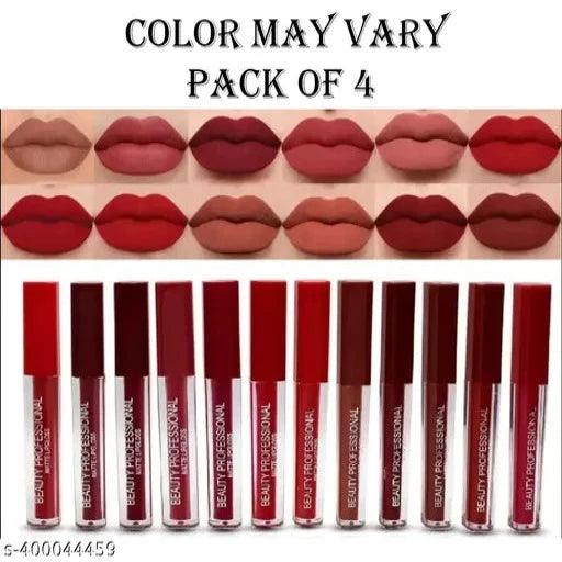 Liquid Matte Multicolor Shade Lipstick Bold Set, Ultra Matte, Transfer Proof and Waterproof Long Lasting Pack Of 04 - Springkart 