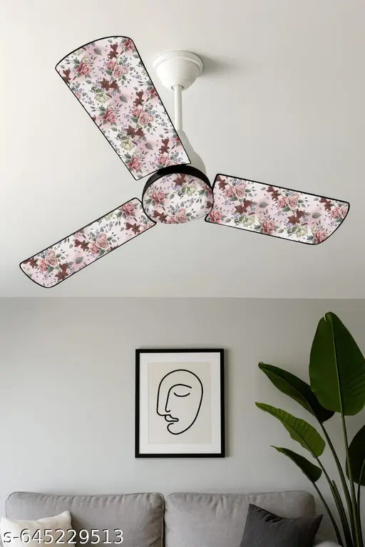 Beautiful Printed Waterproof & Dustproof Three Blade Ceiling Fan Cover Set