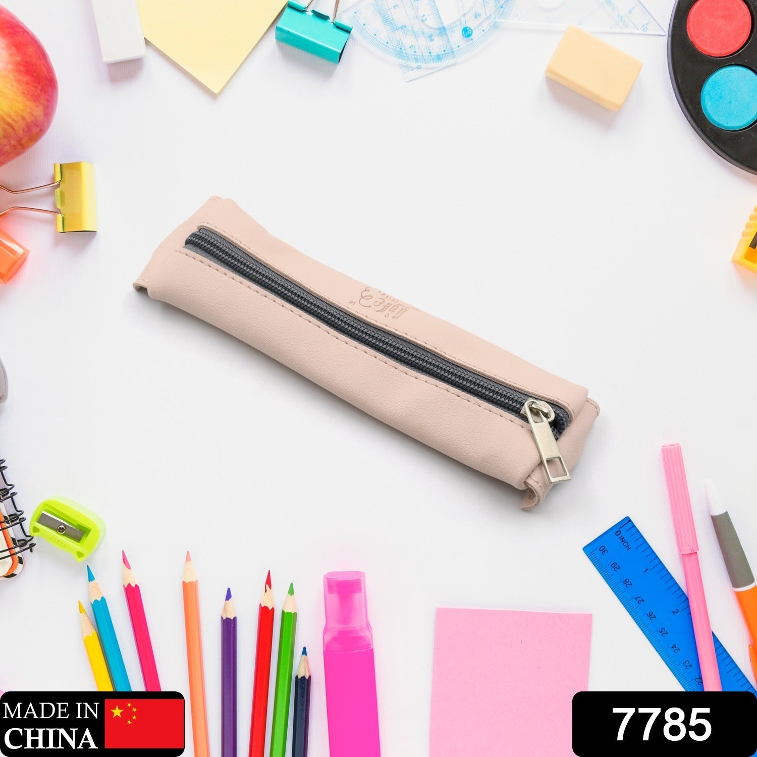 Leather Pencil Case high-quality leather pencil pouch ideal of School (1Pc) - Springkart 