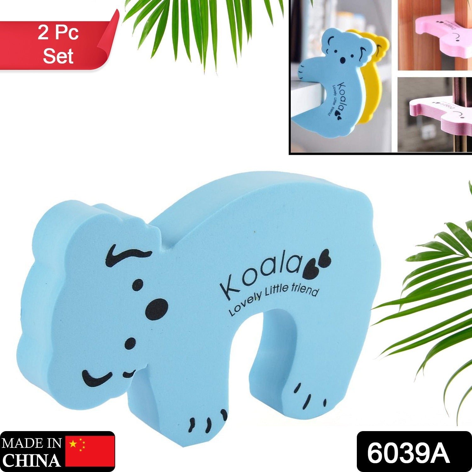 Animal Shape Door Stopper Lock Safety Guard, Kids Safety and Protection Finger Pich Door Guard, Baby Safety Cute Animal Security Door Stopper (2pc Set) - Springkart 