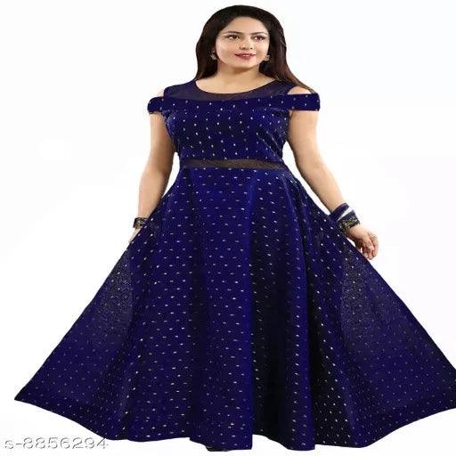 Women Satin Anarkali Gown - Springkart 