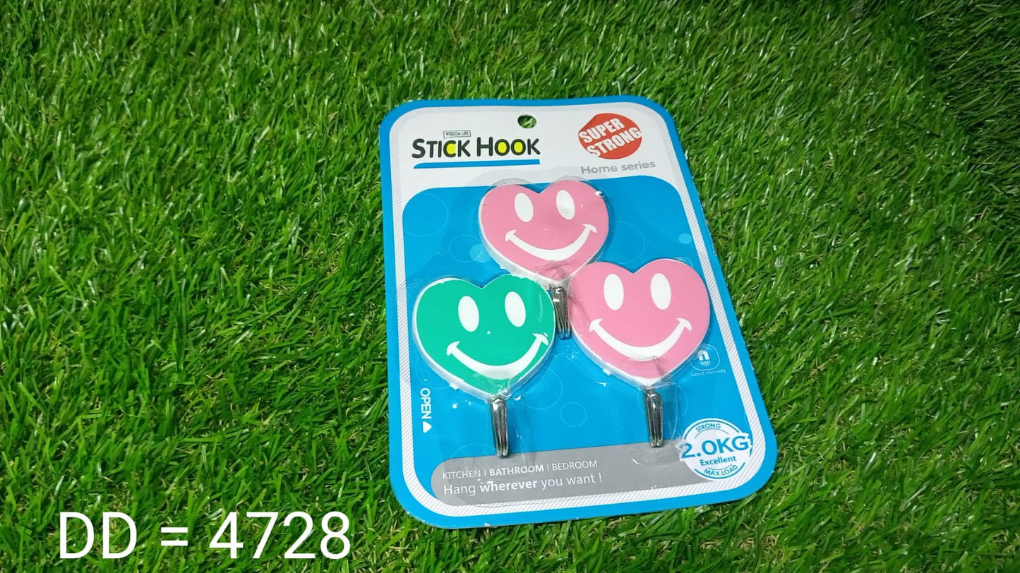 Plastic Self-Adhesive Kitchen 3Pc Hooks - Springkart 