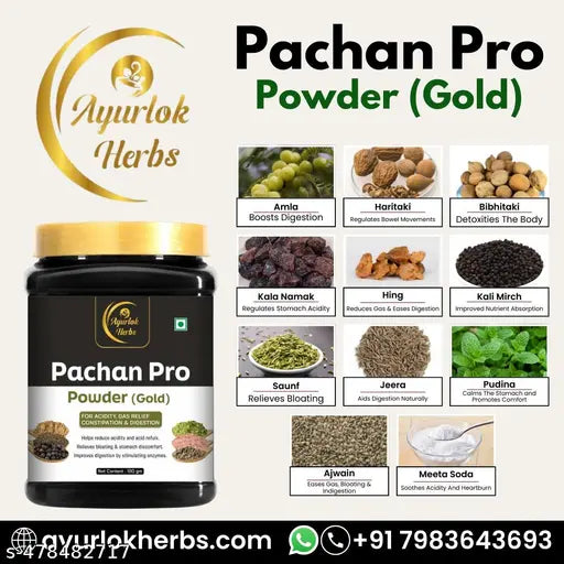 Paachan Pro by Ayurlok Hurbs - Ayurvedic Digestive Supplement for Acidity, Bloating