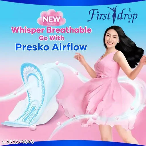 First drop Jumbo XXL Soft Thin Dry Cottony Sanitary Napkin Pad With Wing For Women Suitable for Heavy flow | With LeakLock Technology