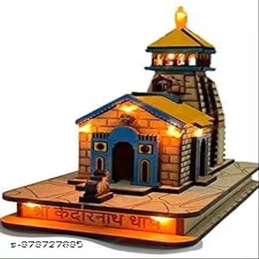 EliteTouch kedarnath Temple in Wood 3D Colour with Full Lights Setup - Springkart 