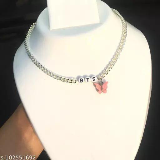 KPOP BTS BAND necklace with butterfly charm - Springkart 