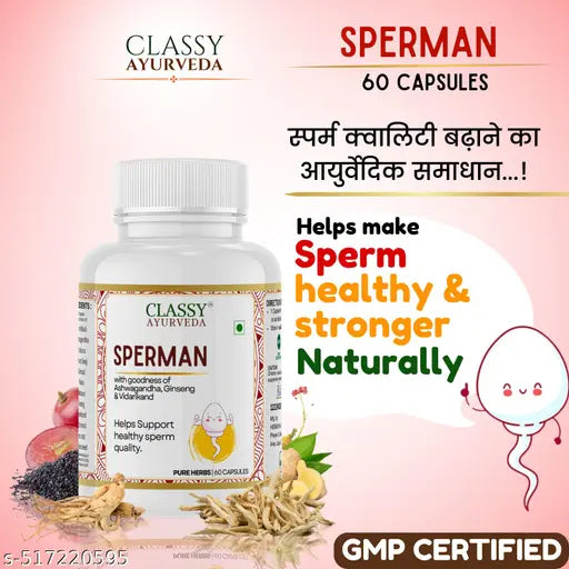 Ayurvedic Sperman capsule | Pure herbs-No side effects-60cap - Springkart 