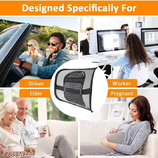 Lumbar Support, Car Mesh Back Support with Massage Beads Ergonomic Designed for Comfort and Lower Back Pain Relief - Lumbar Back Support Cushion for Car Seat, Office Chair ,Wheelchair - 1pcs - Springkart 