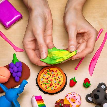 Non-Toxic Creative 100 Dough Clay 5 Different Colors, (Pack of 5 Pcs) - Springkart 