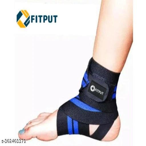 Blue Ankle Support Compression Brace for Injuries, Ankle Protection Guard Helpful In Pain Relief - Springkart 