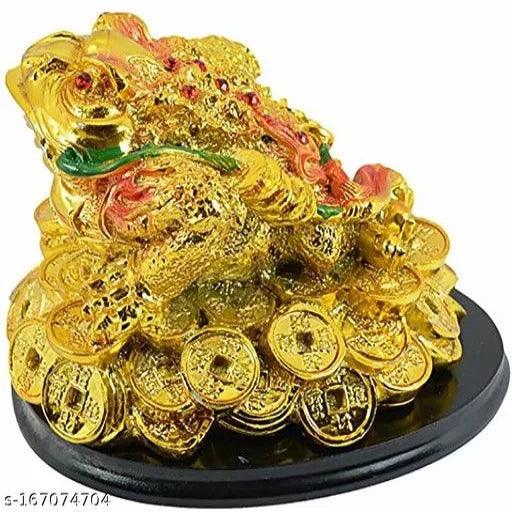 AADYANT VASTU PRODUCTS Decorative Showpiece - 6 cm (Polyresin, Gold) - Springkart 