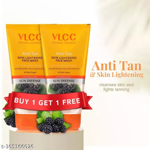 VLCC Anti Tan Skin Lightening Face Wash - 150 ml x 2 - Buy One Get One