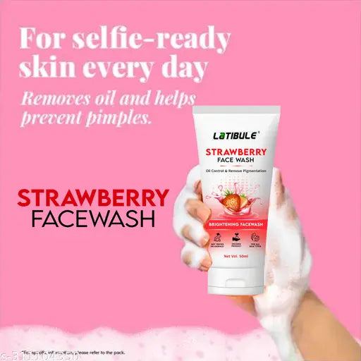 Vitamin C,Lemon & Strawberry Skin Whitening Brightening Facewash, Tan Removal Face wash,Oil Controal (150ML) Combo