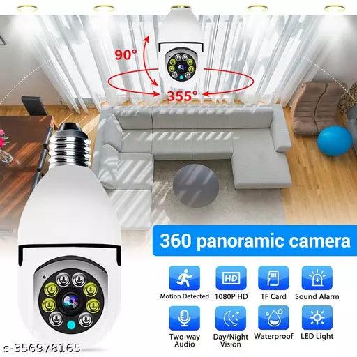 Wireless WiFi 360° 1080P Light Bulb PTZ IP Home Security Camera Night Vision - Springkart 