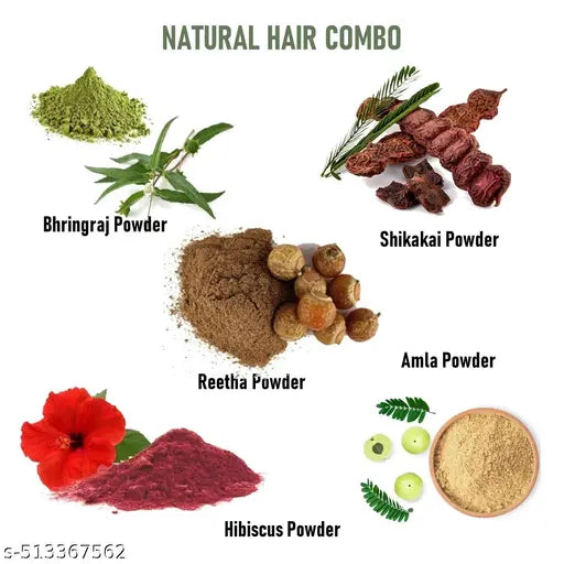 400g Natural Amla Aritha Shikakai Bringraj Brahmi Hibiscuc Henna Indigo for Hair Growth & Silky Hair - Springkart