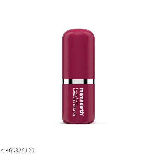 Mamaearth Creamy Matte Long Stay Lipstick with Murumuru Butter and Vitamin E for 8-Hour Long Stay (Flakeproof & Non-Drying | Intense Color Payoff) Cranberry Crush - 4.2g