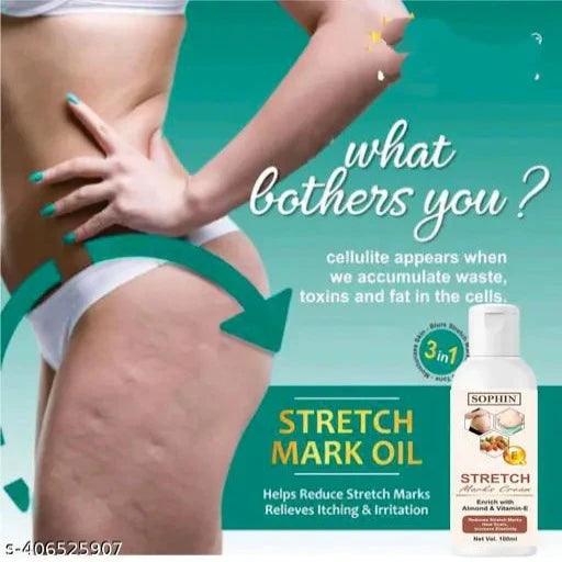 Stretch Marks Removal - Natural Heal Pregnancy Breast, Hip, Legs, Mark oil Stretch Marks And Scars Creams & Oils 200ml pack of 2