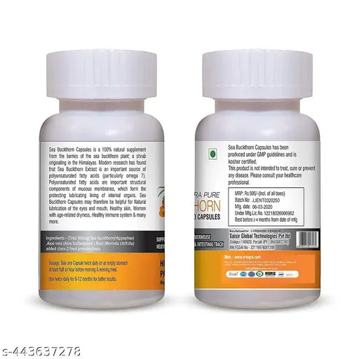 Vringra Sea Buckthorn Capsules|Helps To Boost Immune System |Vitamin C| Promotes Hair Growth-60 Capsules-(Pack Of 1) - Springkart 