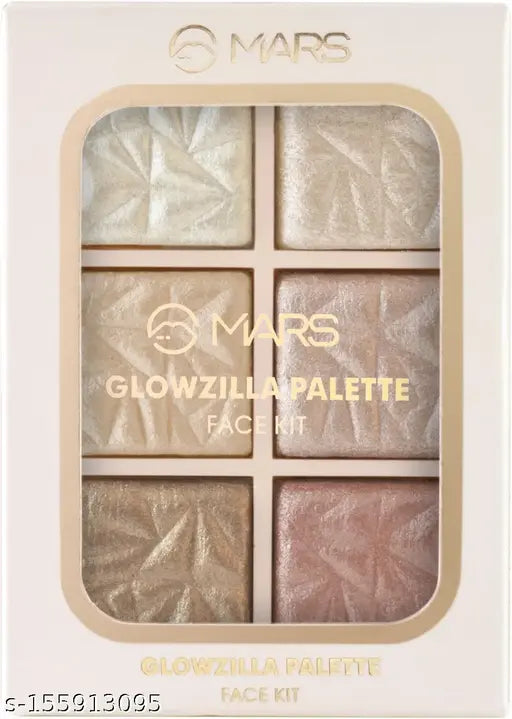 MARS 6 Shade illuminating Backed Highlighter and Blusher Palette Highlighter (Shade-02)