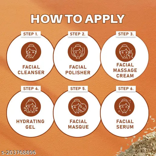 Glamveda Rice Water Brightening Classic Facial Kits ( Pack Of 5 ) For Women & Men | Profesional Feel Facial Kits For Whitening Lightening Glow Skin