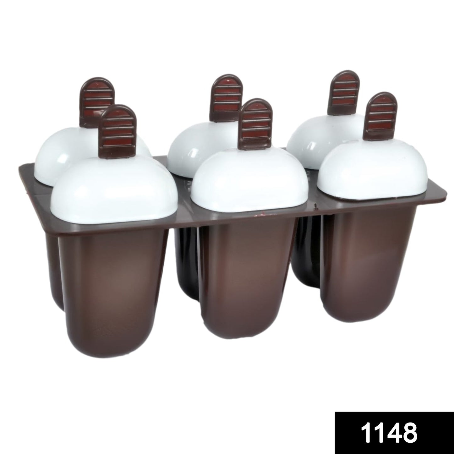 Plastic Ice Candy Maker Kulfi Maker Moulds Set With 6 Cups (Multicolour) - Springkart 