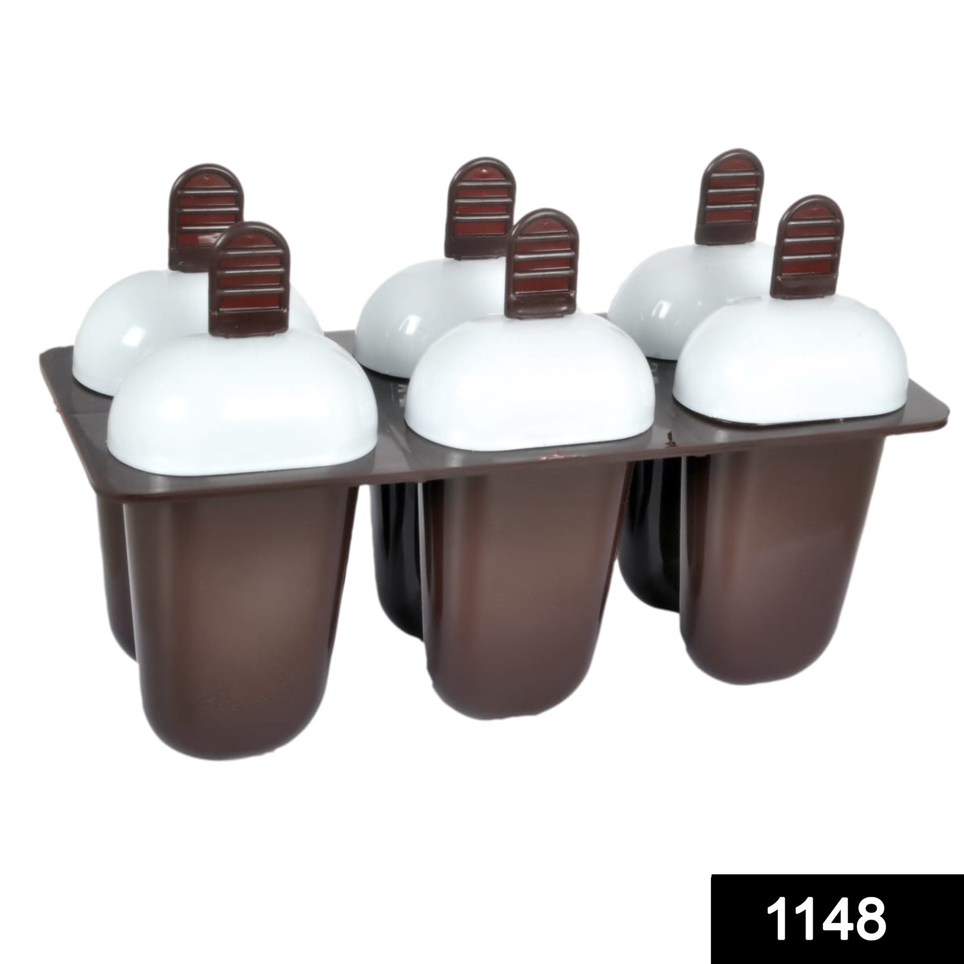 Plastic Ice Candy Maker Kulfi Maker Moulds Set With 6 Cups (Multicolour) - Springkart 
