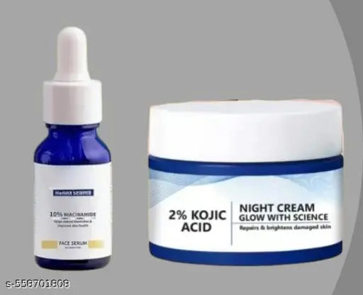 2% Kojic Night Cream (50g) | With Niacinamide & Alpha Arbutin | Face Moisturizer For Glowing & Brightening Skin | Reduces Dark Spots & Pigmentation | Minimizes Pores | Anti Agi+ 5% Glycolic Aci d Underarm Brightening Spray Treatment