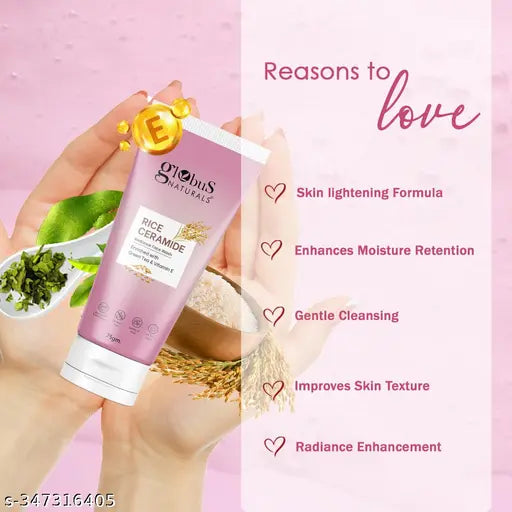 Naturals Rice Ceramide Radiance Face Wash, Enriched with Green Tea & Vitamin E,75 gm (Pack of 2)