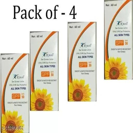 Nool Sun Screen Lotion UVA Sun Protection SPF - 50 60 ml x 4 - Springkart 