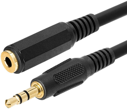 HexaGear AUX Cable 1.5 m 100% Original Gold plated 1.5 meter Heavy duty wire 3.5mm Male to Female Stereo Audio Cable || Aux extension cable (Compatible with mic, mobile, car, laptop, home theatre, computer, Black, One Cable, 3.5mm Jack To 3.5mm)