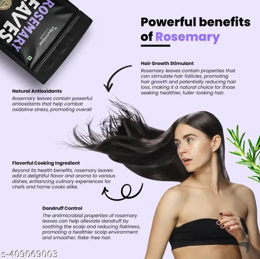 Premium Rosemary Dried Leaves - Organic Culinary Herb for Exquisite Flavor and Health Benefits 100gm With 100ml Spray Bottle. - Springkart 